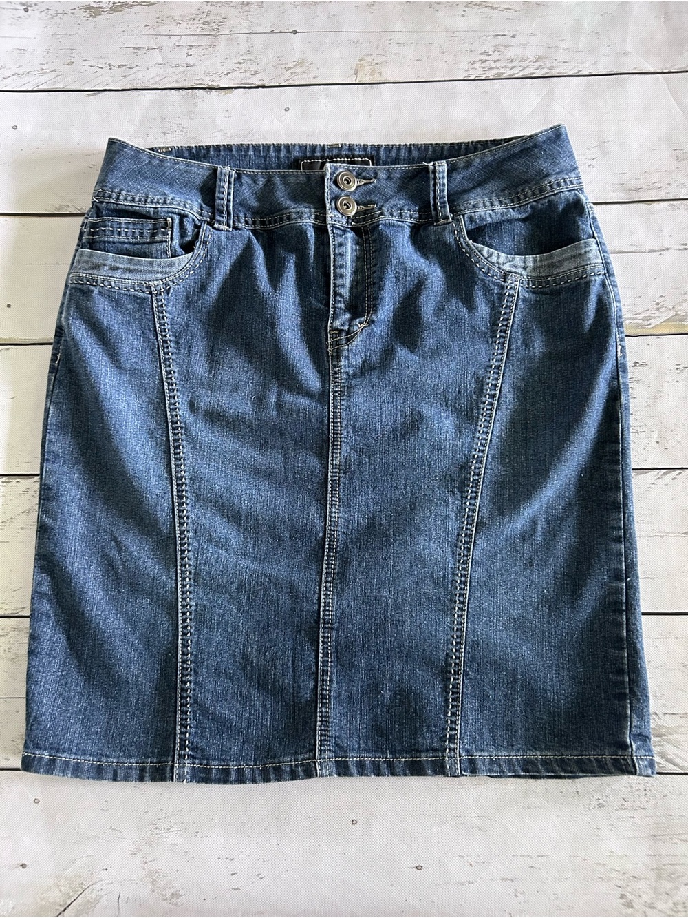 Sz 12 Cato Dark Blue Denim Jeans with Contrast Stitching
